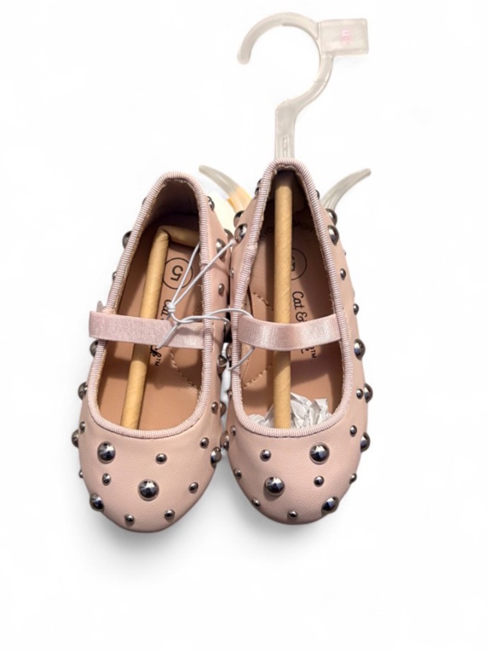 Cat & Jack Blush Pink Studded Mary Jane Girls' Shoes